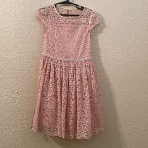 Extraordinary Pink Lace Dress, 6
